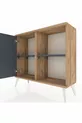Commode Arges à 2 étagères avec 1 porte, pin-anthracite