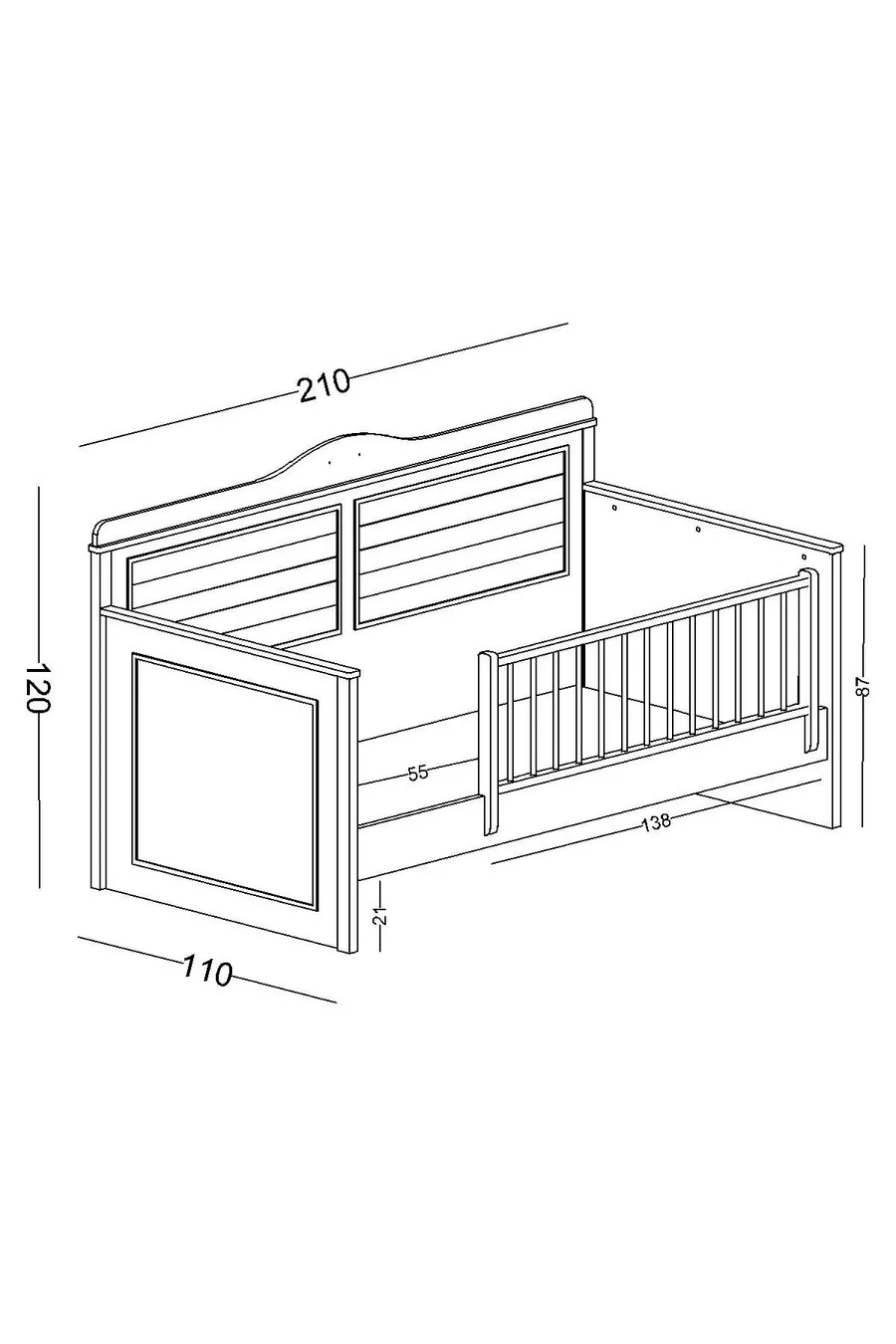 Chambre d'enfant Marje (Armoire à 3 portes + * Montessori + Commode avec miroir)