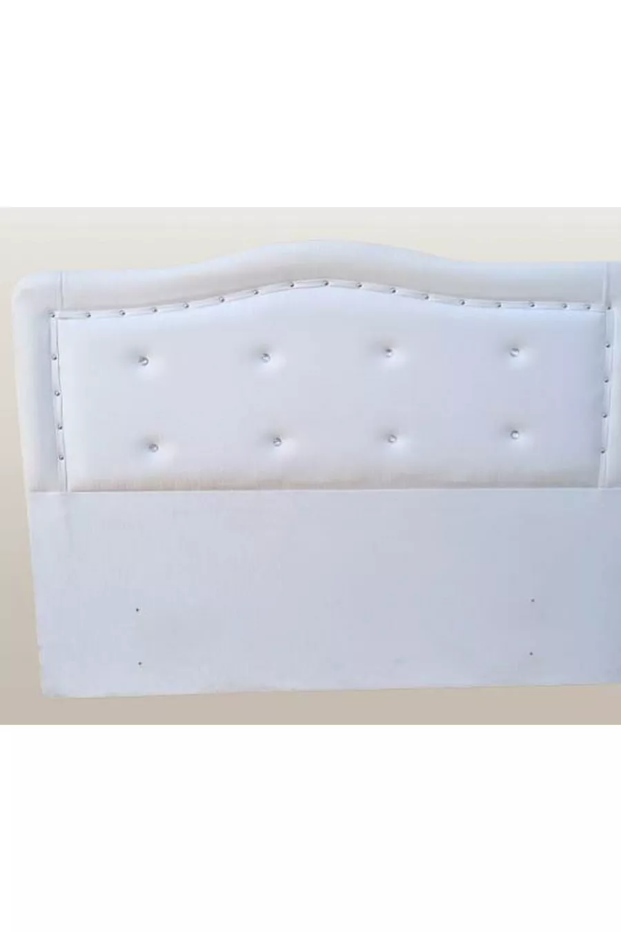 Titre DK Double cm Modèle Onde Cuir Synthétique Tissu Blanc Capitonné Fait Main