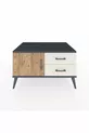 Commode Kronos à une étagère, 2 tiroirs et une porte, Anthracite-Sapin/Gris pierre
