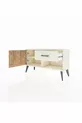 Commode Arges avec une étagère, un tiroir et une porte, coloris Pierre de Lune-Pin/Pierre de Lune