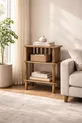 Chevet en noyer Linde Minimaliste en MDF avec pieds en bois ; Chambre à coucher - Salon - Bureau
