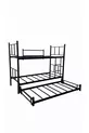 Lit superposé moderne avec étoiles, compatible avec lit, pour 3 personnes, lit superposé en métal noir