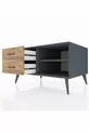 Commode Kronos à une étagère et 2 tiroirs Anthracite-Anthracite/Sapin