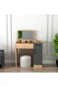 Coiffeuse Miroir en Anthracite Pin Atlantique Perle – Avec Tiroirs, Armoire & Design Élégant