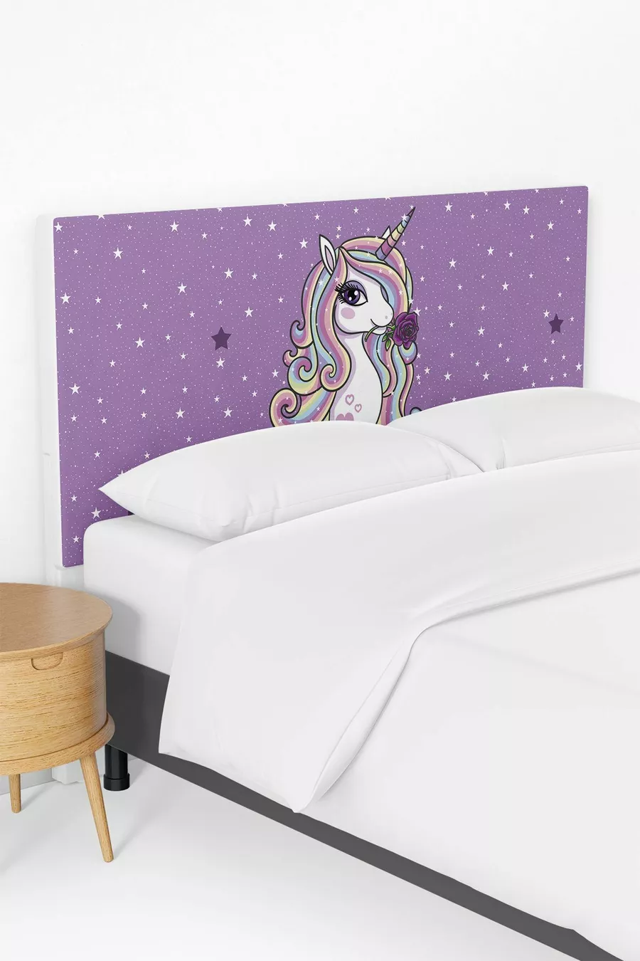 Housse de tête de lit avec motif licorne violet