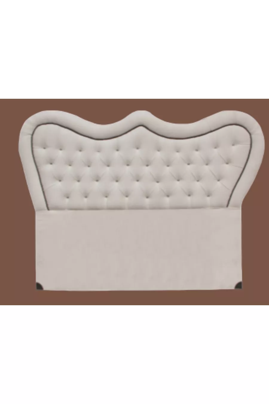 Tête de lit Alc Zümra Lit double en duvet de poulain crème capitonné