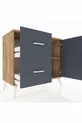 Commode Hyperion à une étagère, 2 tiroirs et une porte, pin-anthracite