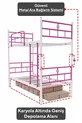 Lit superposé Koza Ranza compatible avec matelas, rose foncé, métal détachable