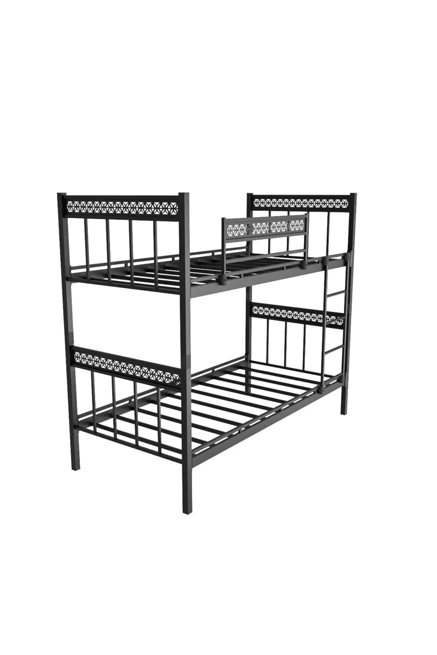 Lit superposé Motif Lit superposé en métal noir compatible avec matelas