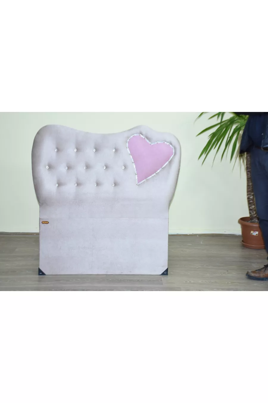Titre *cm Tissu Velours Tay Effaçable Fait Main avec Cœur Rose Gonflé