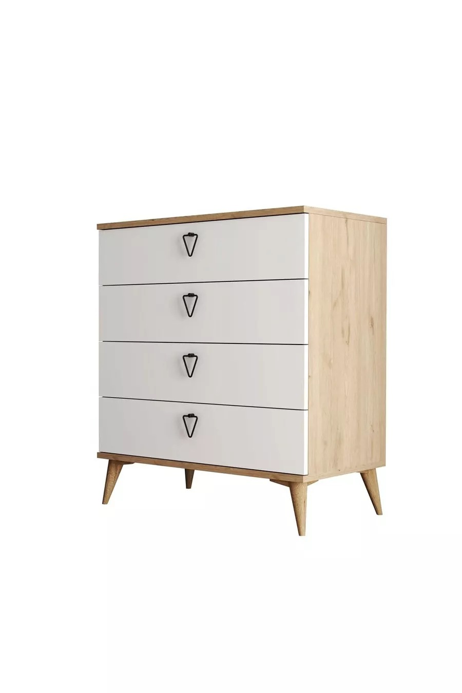 Commode à 4 tiroirs Versace avec panier - Blanc