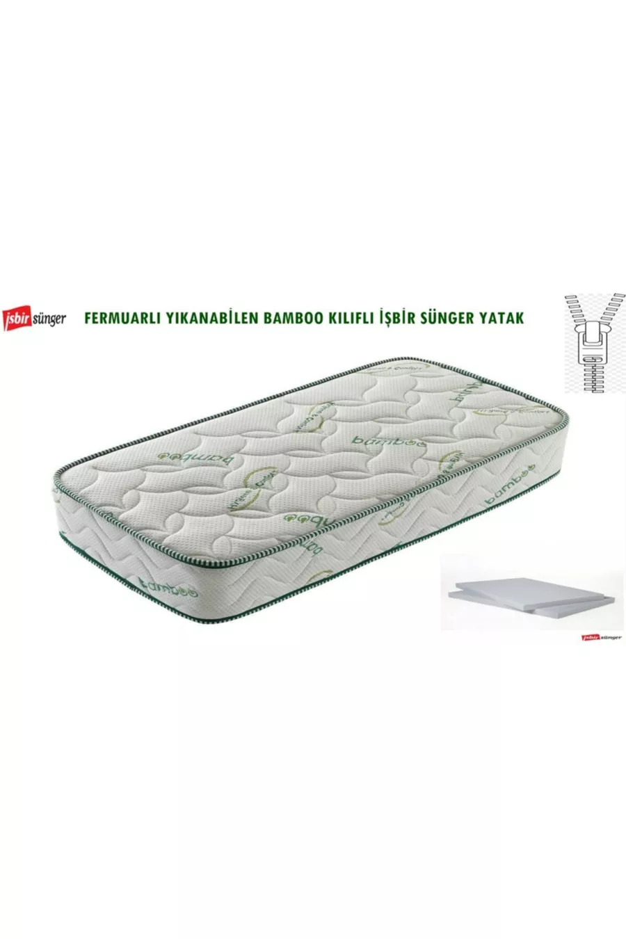 Matelas en mousse individuelle en bambou avec fermeture éclair Cm