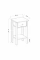 Table de chevet Mandosi Mobilier à un tiroir avec poignée anthracite et dorée