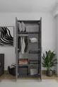Armoire Niro à 2 Portes, avec Tringle et Étagère,  cm, Anthracite