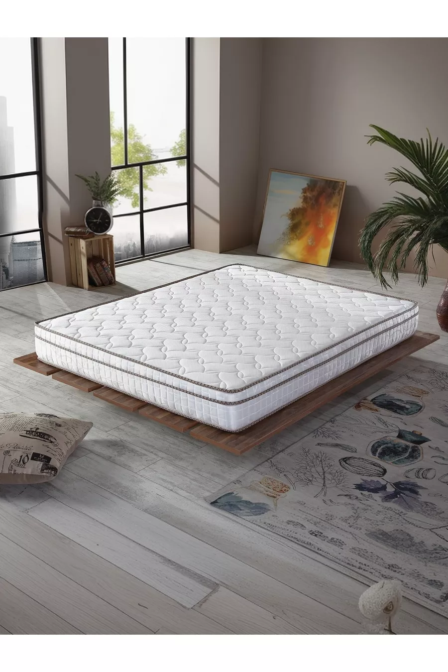 Matelas à ressorts avec coussin invisible entièrement orthopédique Kardelen