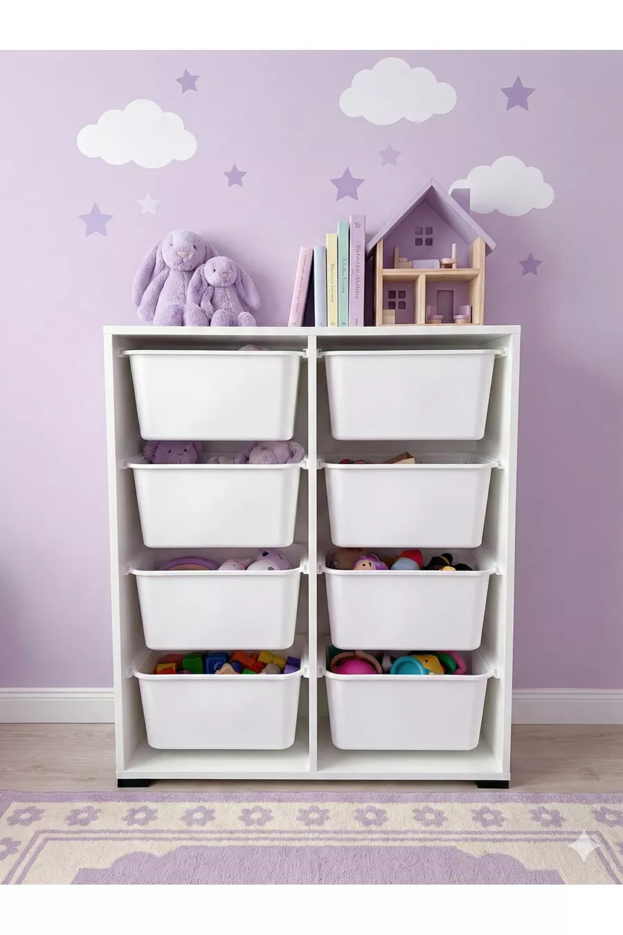Armoire de Jouets Polyvalente à 8 Tiroirs et Unité de Rangement – Organisateur de Chambre d’Enfant avec ÉTIQUETTE CADEAU