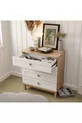 Commode à 4 tiroirs avec portes en MDF à ouverture télescopique (pieds en profilé MDF) - Blanc