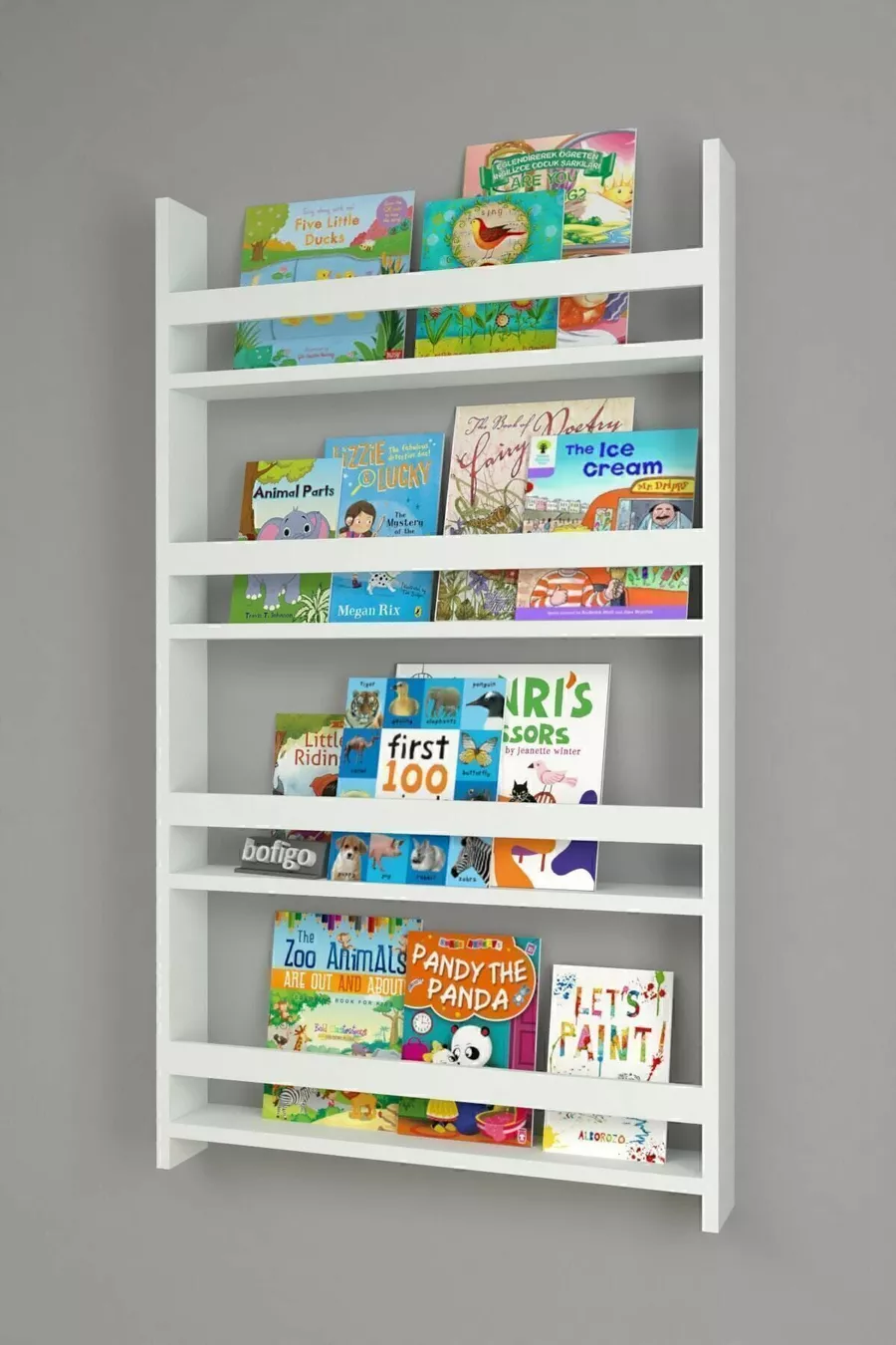 Bibliothèque Montessori éducative pour enfants à 4 étagères X cm, blanche