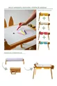 Wood & Joy Table d'activité sensorielle en bois pour enfants avec 2 chaises (avec rouleau de papier offert)