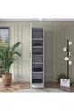 Armoire Rani  à une porte avec 5 étagères pour vêtements, blanche