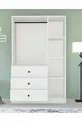 Gm  Ece Lüx Armoire 3 Portes 3 Tiroirs avec Miroir et Poignées Bouton