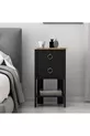 Table de chevet Cevheri 2 tiroirs - Noir / Marbre Royal