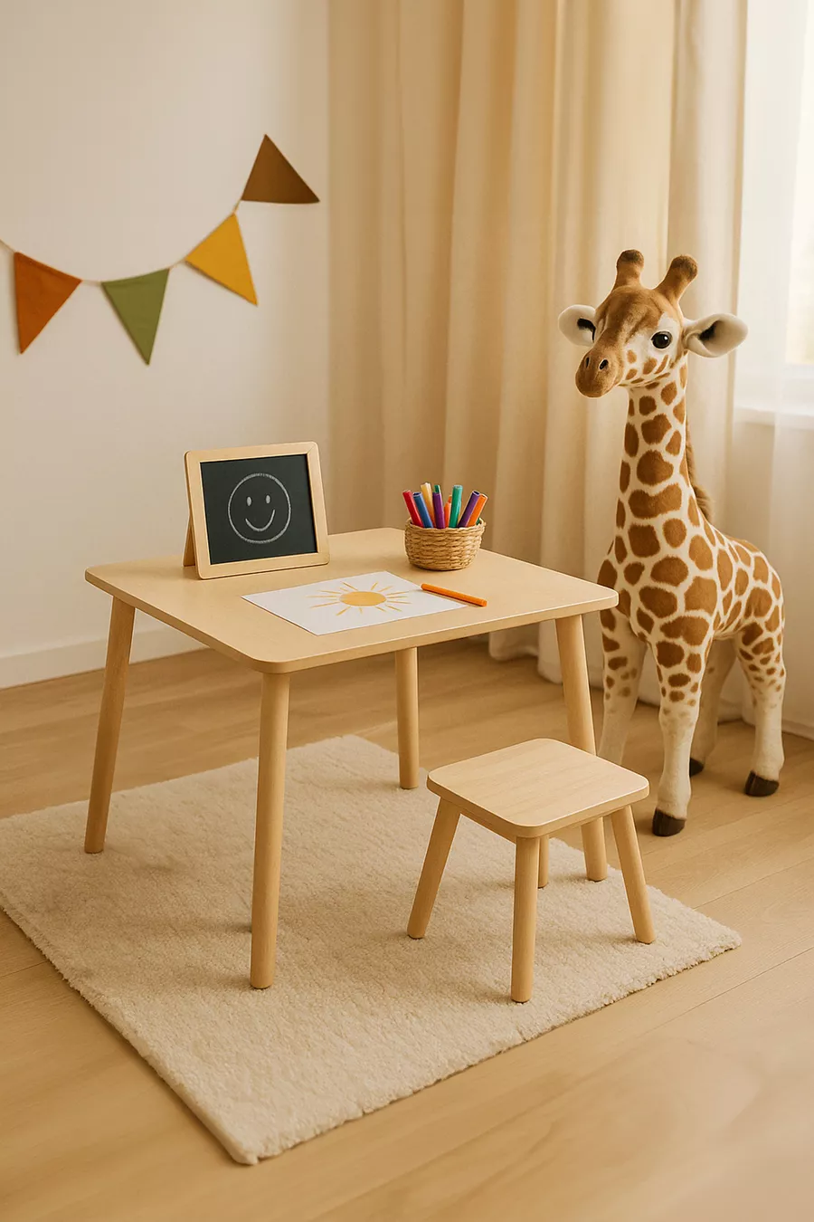 Table et chaises en bois BEMİ Montessori