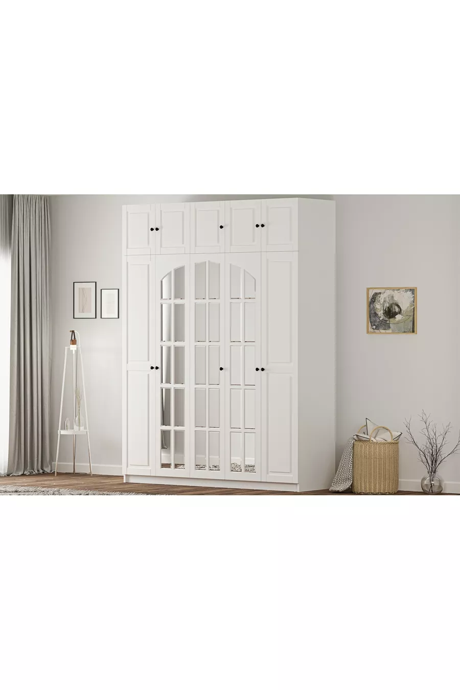 Armoire Mega avec 5 Portes et Placard Beyza Country