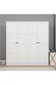 Armoire à vêtements Lucas 4 portes avec double tringle - Ensemble garde-robe blanc  cm