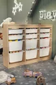 Armoire avec Panier Armoire Polyvalente Armoire à Jouets Lara Chêne Saphir