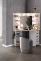 Coiffeuse d'angle Diva Hollywood avec miroir rétroéclairé LED et 5 tiroirs