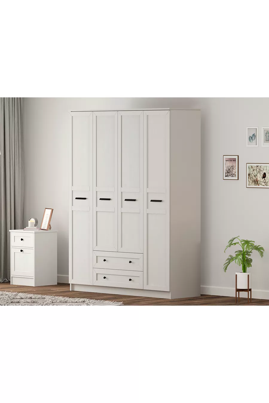 Armoire  Country 4 avec 2 tiroirs