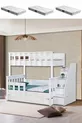 Lit superposé Ranza, Diva MDF Profil séparables 3 lits superposés avec 3 matelas Comfort