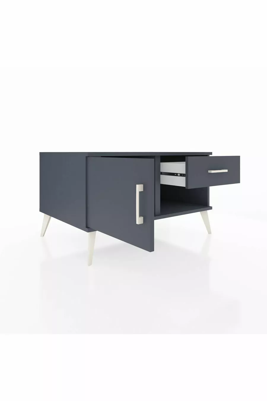 Commode Kronos avec une étagère, un tiroir et une porte, Anthracite-Anthracite