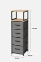 Commode à 2 étagères et 4 tiroirs en cuir, commode à tiroirs en cuir, organisateur polyvalent pour chambre à coucher