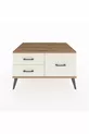 Commode Kronos 3 étagères Anthracite-Pin/Pierre de lune