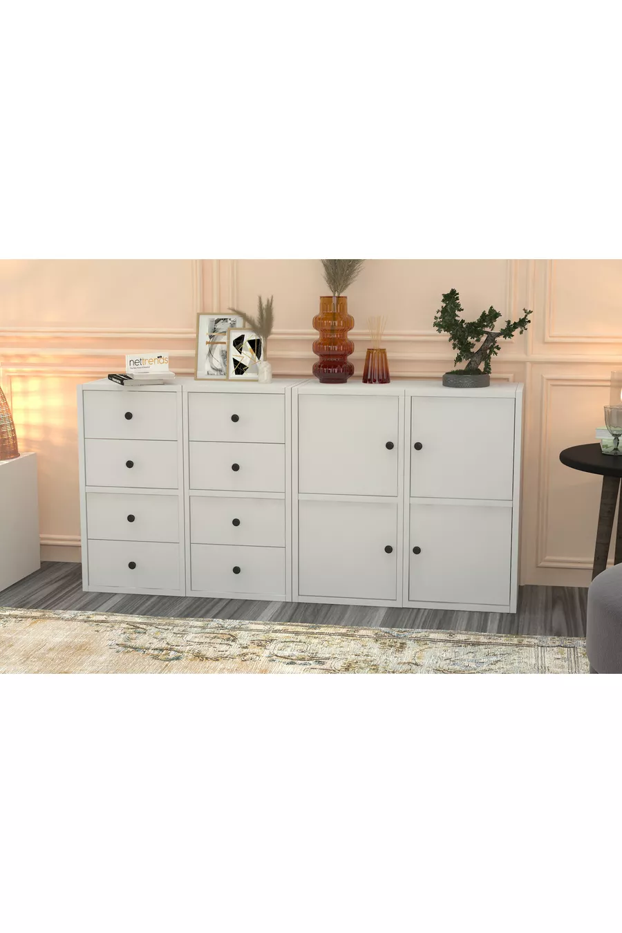Commode avec tiroirs et armoire blanche Cm -ç