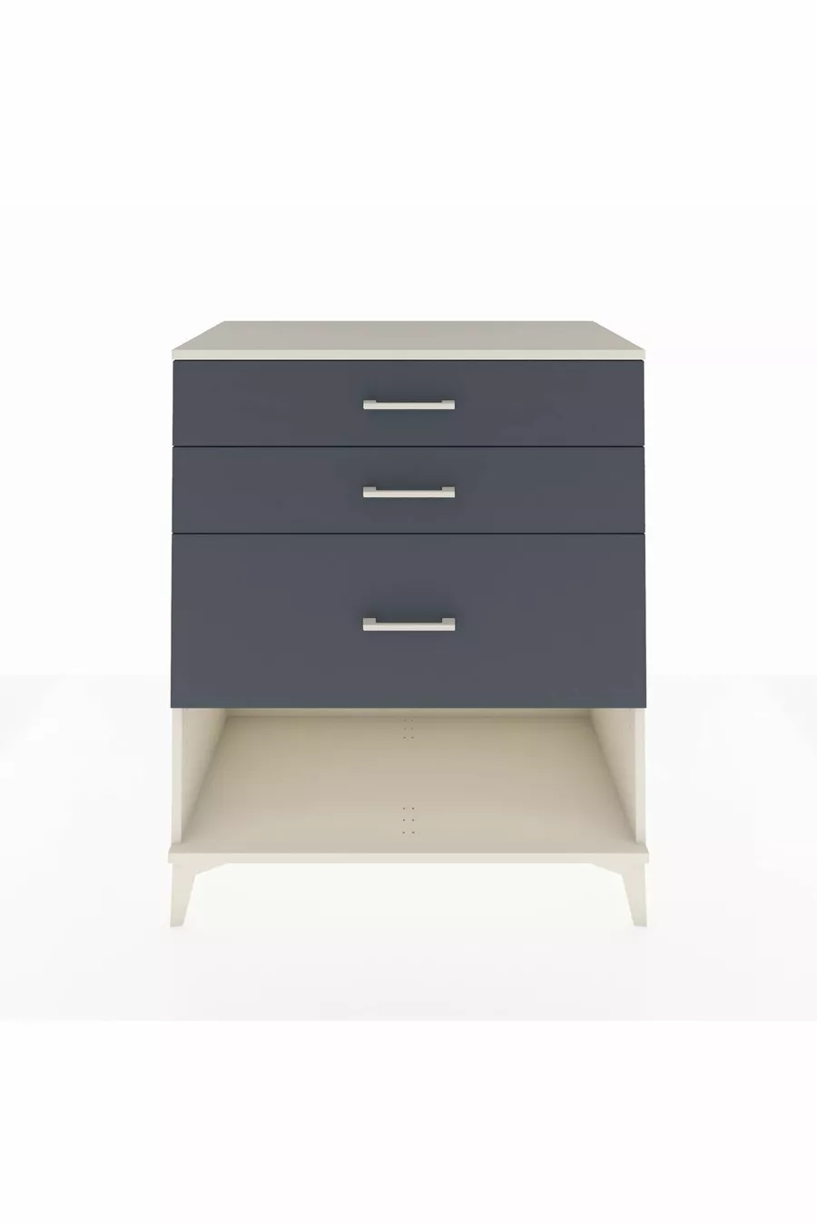 Commode Hyperion 3 tiroirs Pierre de lune-Anthracite