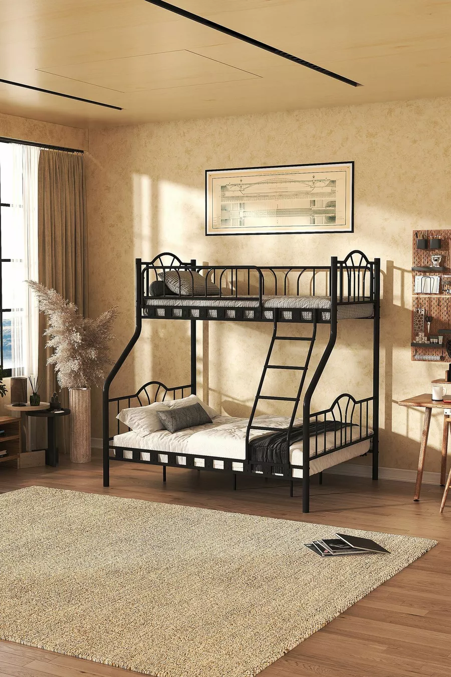 Lit superposé en métal pour 3 personnes avec 3 adultes &
