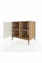 Commode Kronos à 2 étagères et 2 portes Pin-Pierre de Lune/Pin
