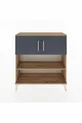 Commode Arges 3 étagères 2 portes Pin-Anthracite