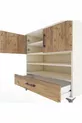 Commode Hyperion 4 étagères 1 tiroir 2 portes Pierre de lune-Épicéa