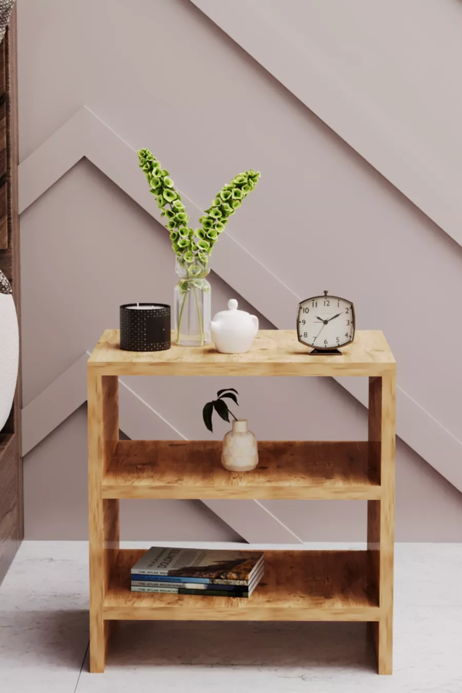 Table de chevet à 2 étagères, table de chevet pour chambre à coucher, table de chevet avec compartiments, table de chevet de chevet