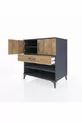 Commode Kronos avec 3 étagères, 1 tiroir et 2 portes, Anthracite-Sapin