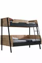 Lit superposé, Lit superposé double large Alba, cm - cm - Noyer-Anthracite + 2 matelas Comfort