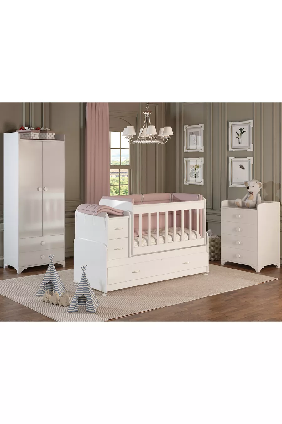 ENSEMBLE DE CHAMBRE DE BÉBÉ EXTENSIBLE SW A BLANC