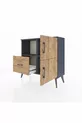 Commode Arges 2 étagères, 1 tiroir, 2 portes, Anthracite-Pin