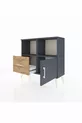 Commode Arges 2 étagères, 1 tiroir, 1 porte, Anthracite/Pin