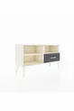 Commode Arges 2 étagères 1 tiroir Pierre de lune / Anthracite